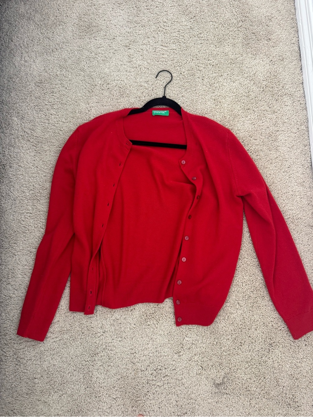 United Colors Of Benetton Vibrant Red Women's Button-Front Cardigan